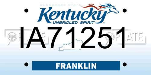 IA71251 Kentucky License Plate
