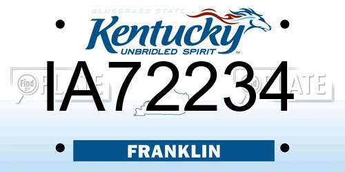 IA72234 Kentucky License Plate