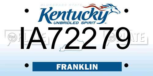 IA72279 Kentucky License Plate