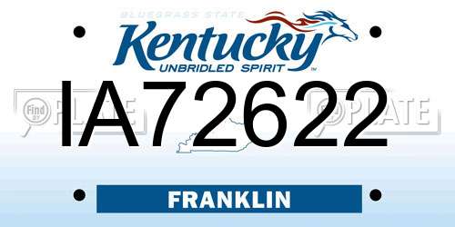 IA72622 Kentucky License Plate