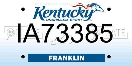 IA73385 Kentucky License Plate