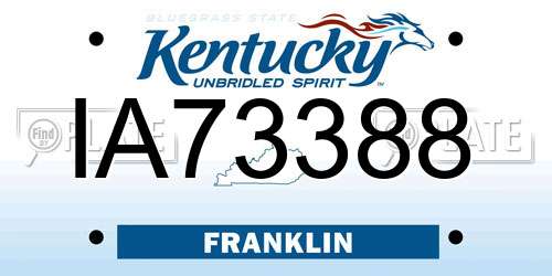 IA73388 Kentucky License Plate