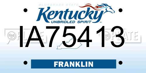 IA75413 Kentucky License Plate
