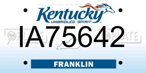 IA75642 Kentucky License Plate