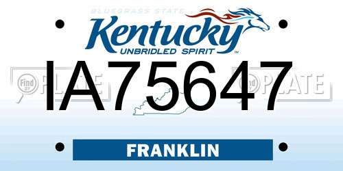 IA75647 Kentucky License Plate