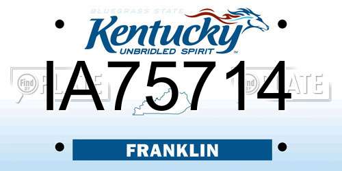 IA75714 Kentucky License Plate