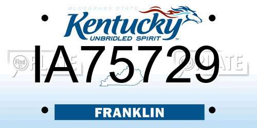 IA75729 Kentucky License Plate