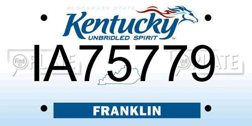IA75779 Kentucky License Plate