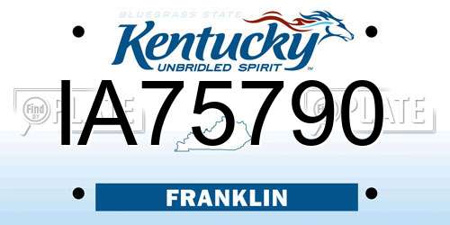 IA75790 Kentucky License Plate