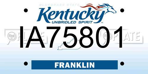 IA75801 Kentucky License Plate