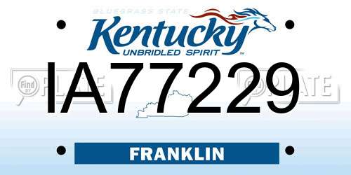 IA77229 Kentucky License Plate