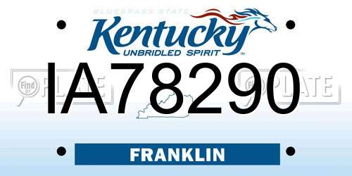 IA78290 Kentucky License Plate