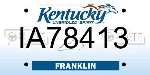 IA78413 Kentucky License Plate