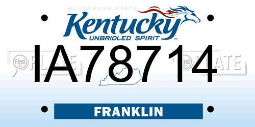 IA78714 Kentucky License Plate