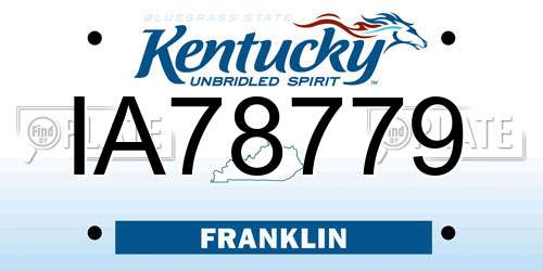 IA78779 Kentucky License Plate