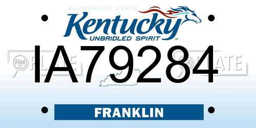 IA79284 Kentucky License Plate