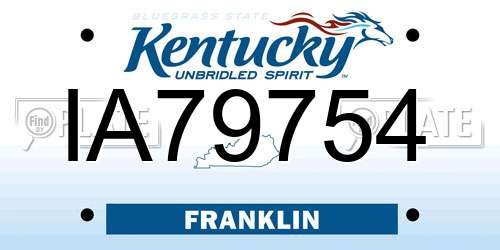 IA79754 Kentucky License Plate