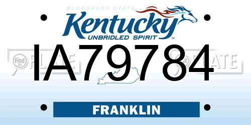 IA79784 Kentucky License Plate