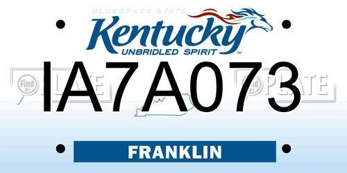 IA7A073 Kentucky License Plate