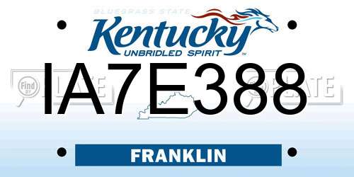 IA7E388 Kentucky License Plate