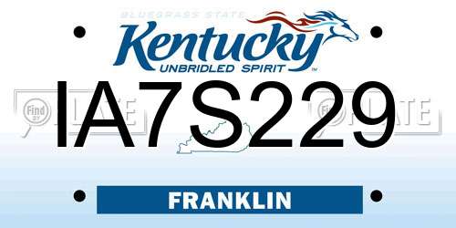 IA7S229 Kentucky License Plate