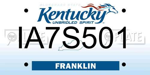 IA7S501 Kentucky License Plate