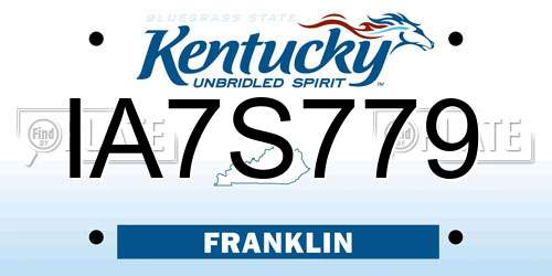 IA7S779 Kentucky License Plate