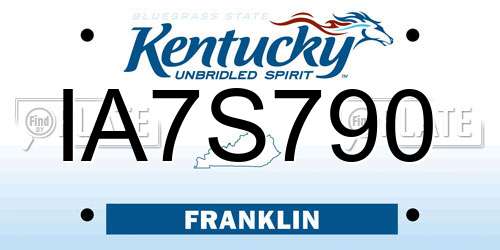 IA7S790 Kentucky License Plate
