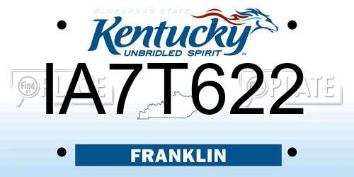 IA7T622 Kentucky License Plate