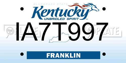 IA7T997 Kentucky License Plate