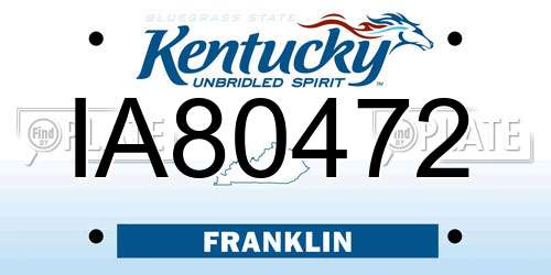 IA80472 Kentucky License Plate