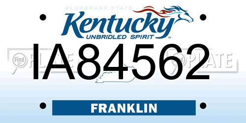 IA84562 Kentucky License Plate