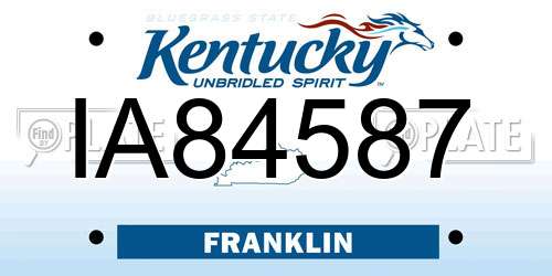 IA84587 Kentucky License Plate
