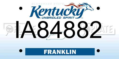 IA84882 Kentucky License Plate