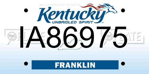 IA86975 Kentucky License Plate