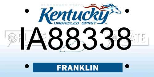 IA88338 Kentucky License Plate