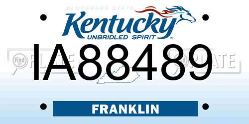 IA88489 Kentucky License Plate