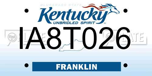 IA8T026 Kentucky License Plate