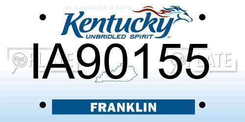 IA90155 Kentucky License Plate
