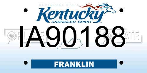 IA90188 Kentucky License Plate