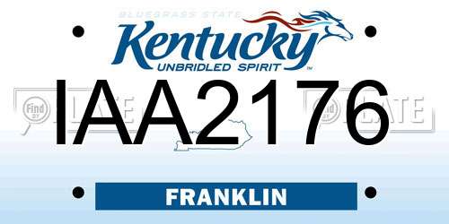 IAA2176 Kentucky License Plate