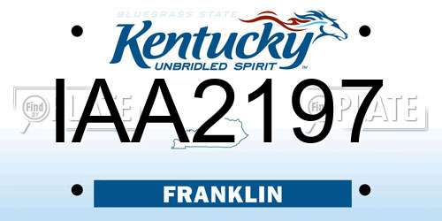 IAA2197 Kentucky License Plate