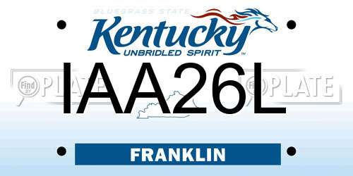 IAA26L Kentucky License Plate