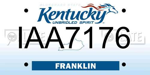 IAA7176 Kentucky License Plate
