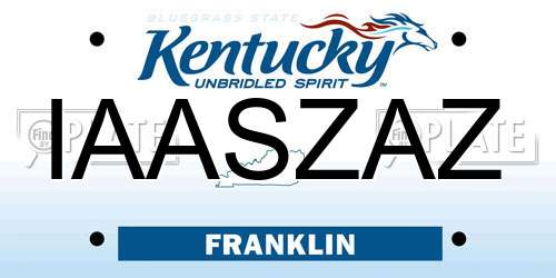 IAASZAZ Kentucky License Plate