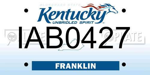 IAB0427 Kentucky License Plate