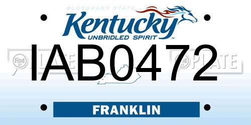 IAB0472 Kentucky License Plate