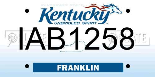 IAB1258 Kentucky License Plate