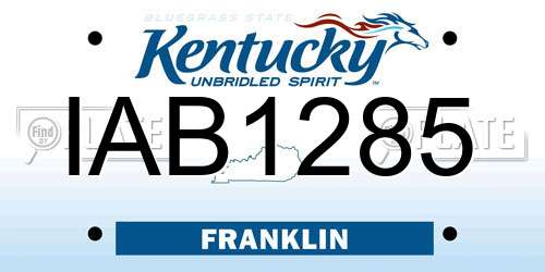 IAB1285 Kentucky License Plate