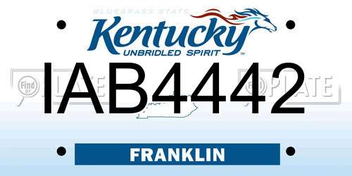 IAB4442 Kentucky License Plate